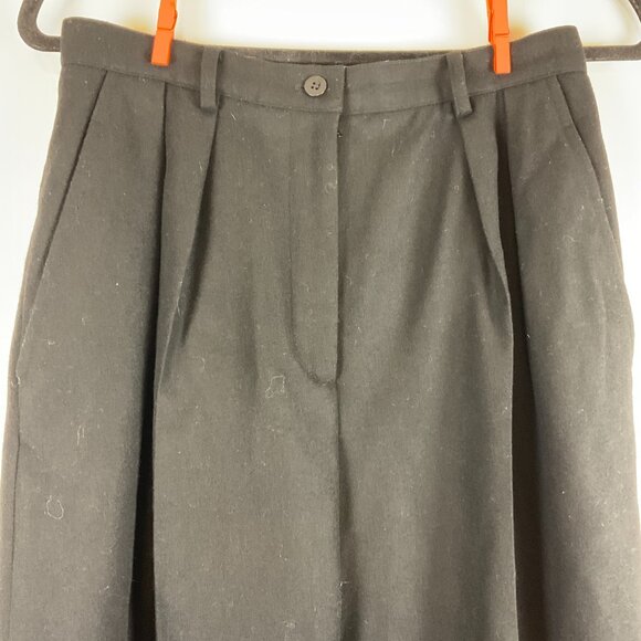 J. Crew Vintage Wool Pants 10 Black Pleated Pockets Lined - Picture 2 of 10